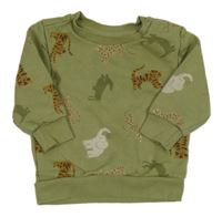 Khaki mikina so zvieratkami Primark