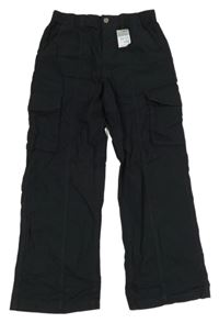 -Nové Čierne plátenné cargo nohavice Primark