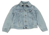 Modrá riflová bunda s výšivkou Alive