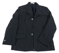 Černé pruhované slavnostní sako