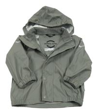 Šedá nepromokavá bunda s kapucí 