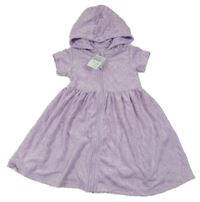 Nové - Lila propínací šaty s kytičkami a kapucí Primark
