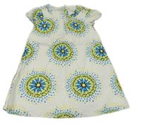 Bílé vzorované plátěné šaty JCB