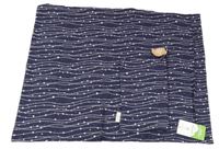 2set- tmavomodro-bílá bavlněná deka se srdíčky+ pytlík