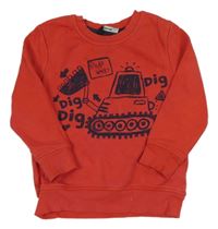 Červená mikina s bágrom George