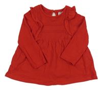 Červená tunika s proužkem a volánikom so cute