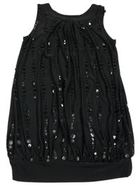 Čierny top s ozdobnými flitre here+there
