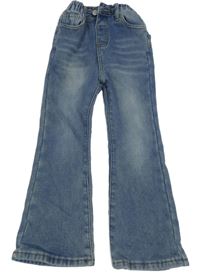 Modré zateplené bootcut rifle Shein