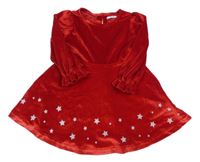 Červené zamatové šaty s hviezdičkami Reserved