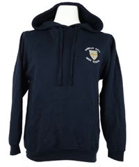 Pánska tmavomodrá mikina s nápisom a kapucňou Uneek