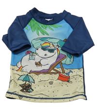 Tmavomodré UV tričko s jednorožcem Pummel