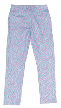 Světlemodro-růžové vzorované sportovní legíny Dunnes stores 