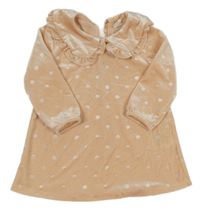 Lososové sametové puntíkaté šaty s límečkem H&M