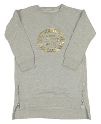 Sivé teplákové šaty s nápisom zn. Next