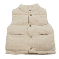 Nové - Béžová menšestrová prešívaná zateplená vesta Dunnes