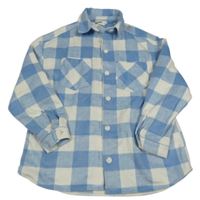 Světlemodro-biela kosktovaná košeľová bunda C&A