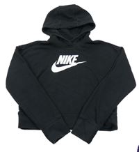 Čierna crop mikina s kapucňou Nike