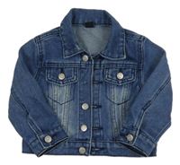 Tmavomodrá rifľová bunda Shein