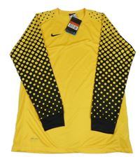 Nové - Žlto-čierne športové tričko s bodkovaná ymi rukávy Nike