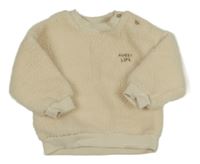 Vanilková huňatá mikina s nápisom Kiabi