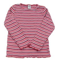 Pruhované žebrované triko Topolino