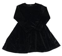 Čierne trblietavé zamatové šaty ZEEMAN