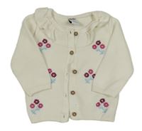 Smotanový prepínaci sveter s kvietkami Dopodopo