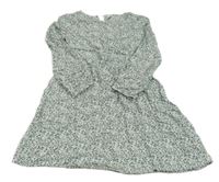 Bielo-zelenkavo-tmavomodré bodkovaná é šaty Yigga