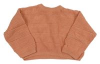 Ružový ažurový crop sveter Topolino