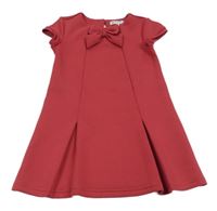 Vínové šaty s 3D mašlou C&A