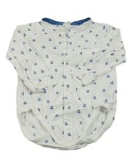 Bielo-modré košeľové body s loďkami H&M