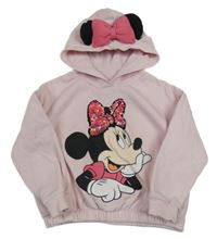 Světlerůžová oversize mikina s Minnie a kapucí C&A