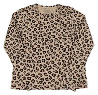 Světlerůžovo-černé leopardí triko Primark