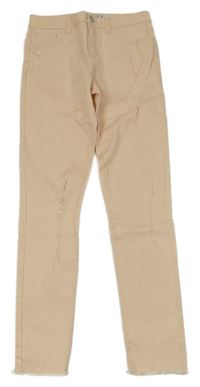 Nové - Svetloružové skinny rifle s vyšúchaním Denim Co.