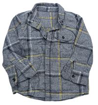 Sivo-okrová melírovano/kostkovaná košeľa Matalan