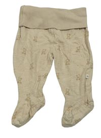 Béžové polodupky s medvedíkmi Mothercare