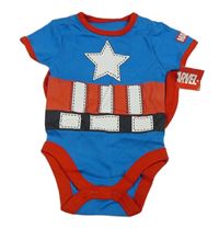 Modro-červené body + plášť - Captain America Marve