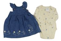 2set - Smetanové body+ modré riflové šaty s králíčkem Petrem M&S