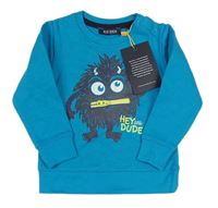 Azurová mikina s príšerkou Blue Seven