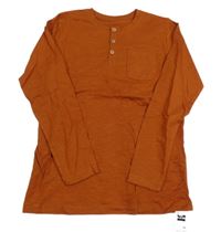 Skořicové triko s knoflíčky a kapsou Dunnes