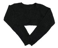 Čierne trblietavé chlpaté bolerko