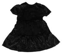 Čierne trblietavé zamatové šaty F&F