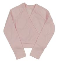 Svetloružová crop překřížená mikina