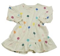 Smetanové teplákové šaty s balonky Nico