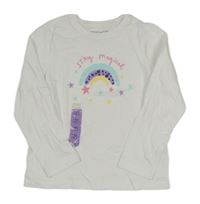 Nové - Bílé triko s duhou Primark