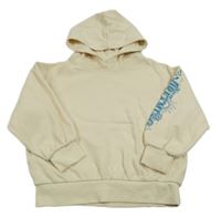 Béžová oversize mikina s nápisom a kapucňou Lindex