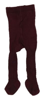 Vínové vzorované punčocháče H&M