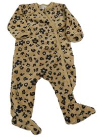 Béžovo-černý vzorovaný chlupatý overal Ergee