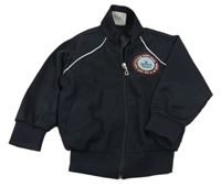 Čierna šušťáková jarná bunda s výšivkou