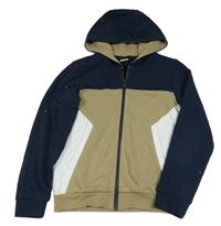 Tmavomodro-béžovo-biela prepínaci mikina s kapucňou S. Oliver